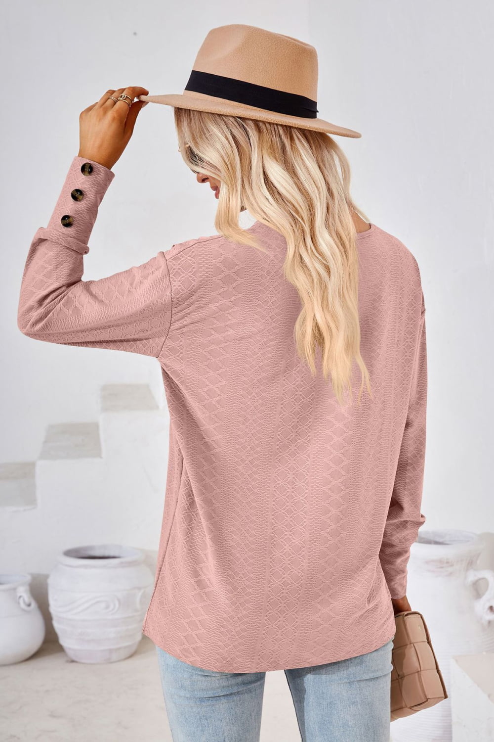 V-Neck Long Sleeve Blouse – Trendsi | ClozArt