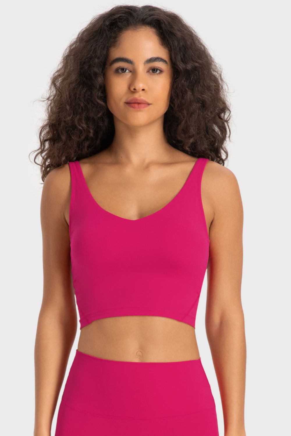 Millennia Deep V-Neck Crop Sports Bra – Trendsi | ClozArt