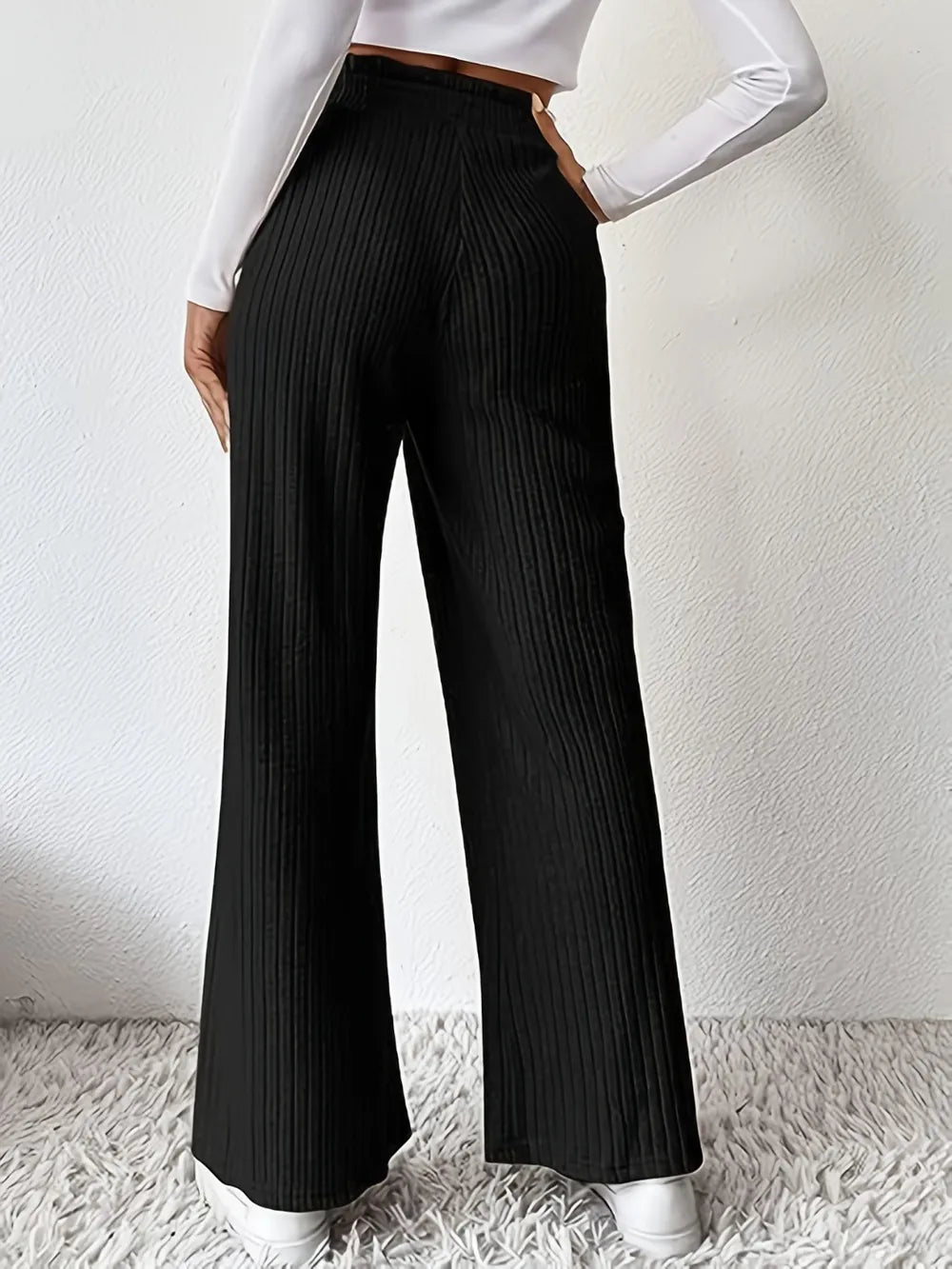 Ribbed High Waist Pants – Trendsi | ClozArt