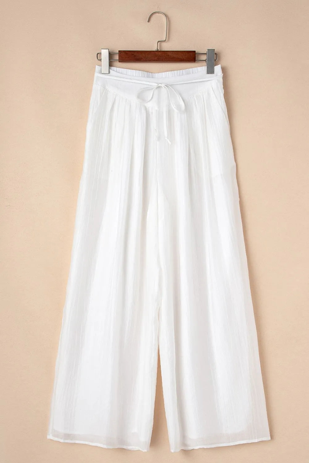 Tie Waist Pleated Wide Leg Pants – Trendsi | ClozArt