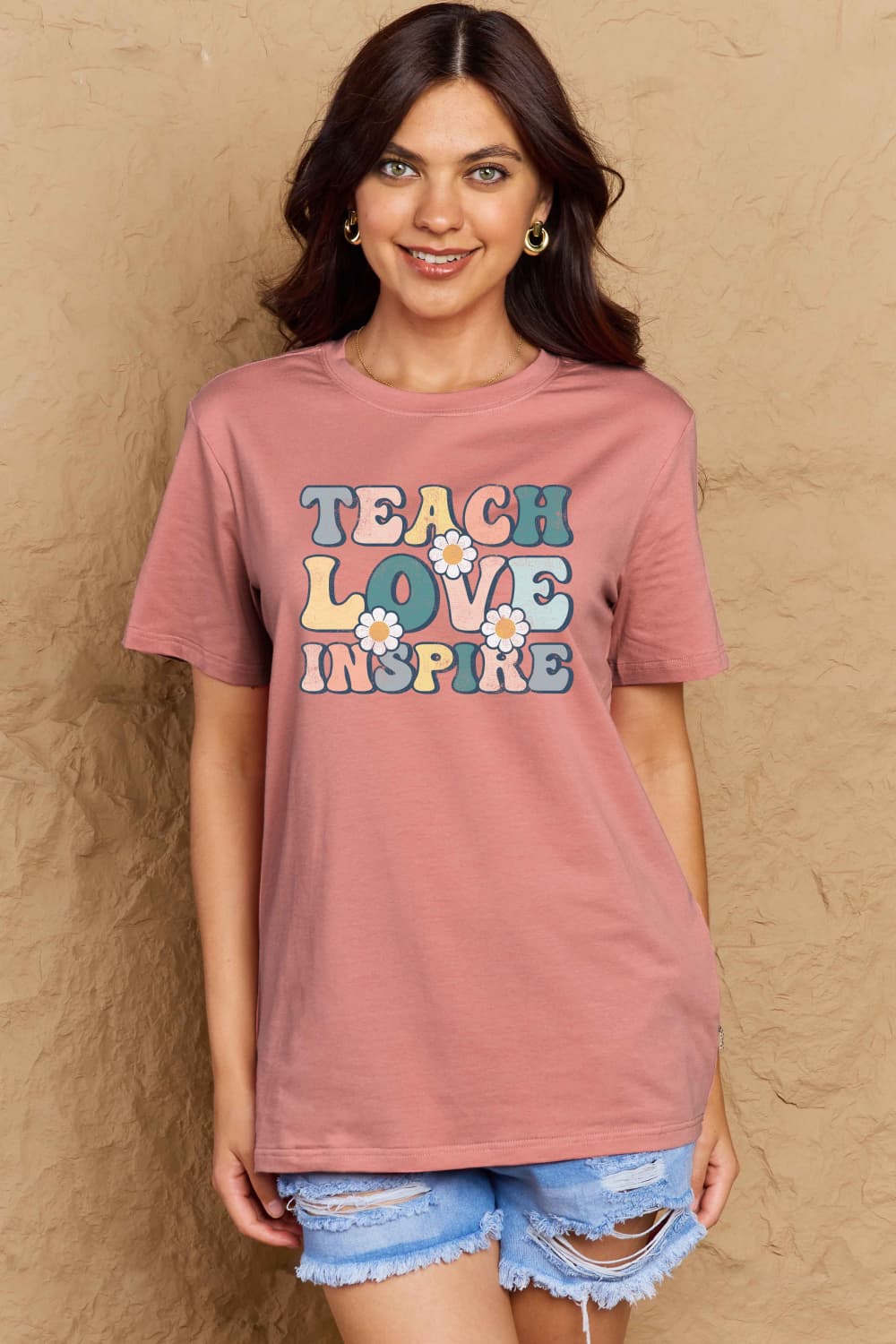 Simply Love Full Size TEACH LOVE INSPIRE Graphic Cotton T-Shirt – Trendsi | ClozArt