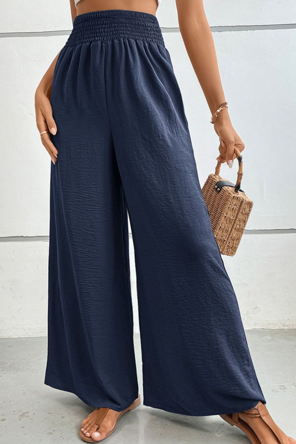 Perfee Wide Waistband Relax Fit Long Pants – Trendsi | ClozArt