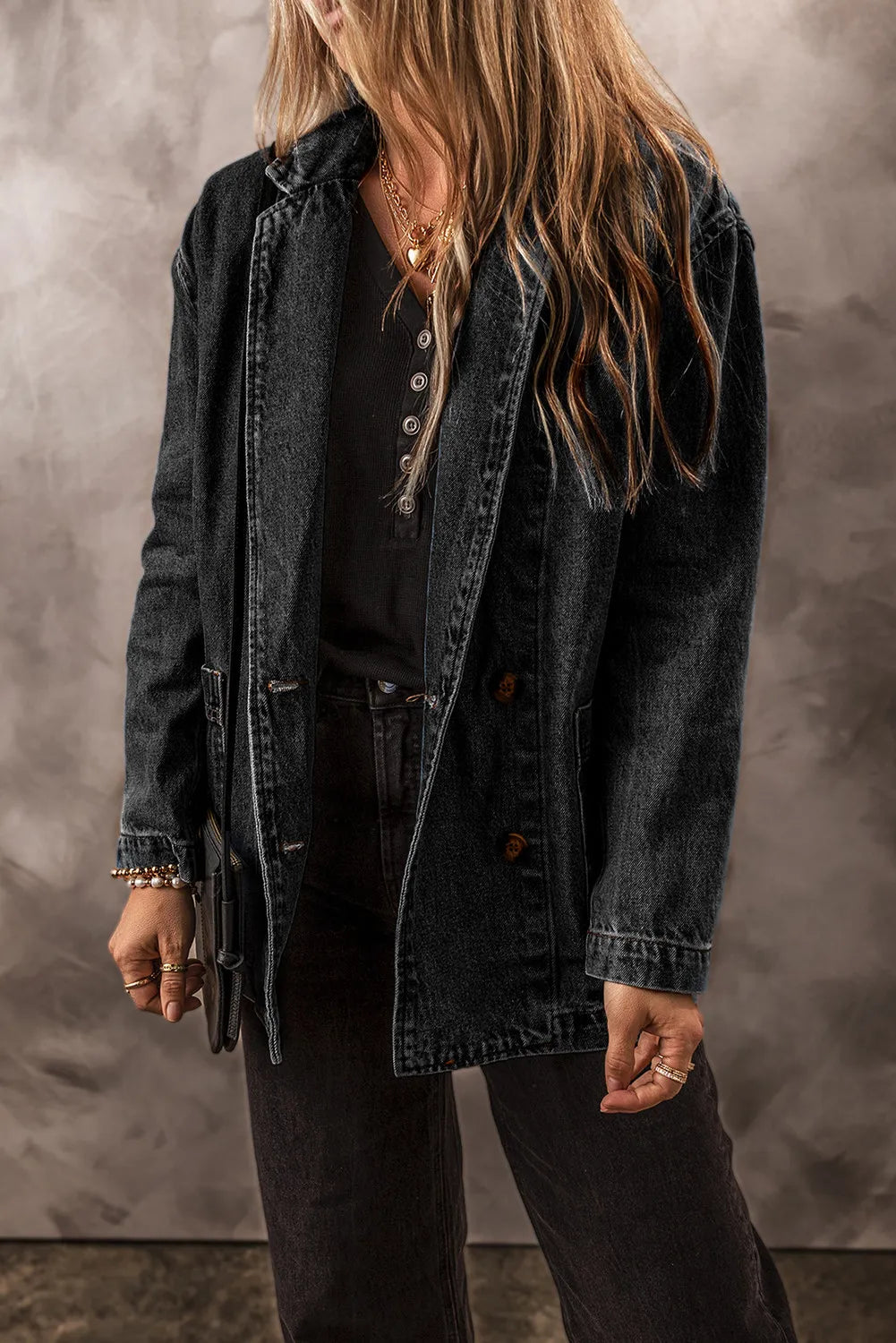 Pocketed Long Sleeve Denim Jacket – Trendsi | ClozArt