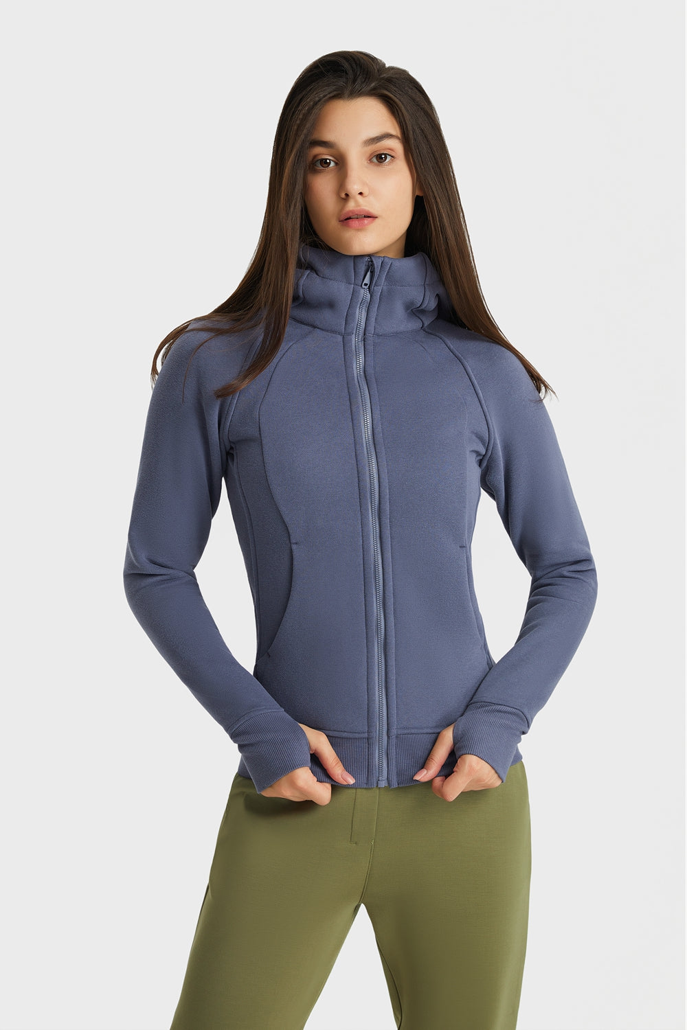 Millennia Zip Up Seam Detail Hooded Sports Jacket – Trendsi | ClozArt