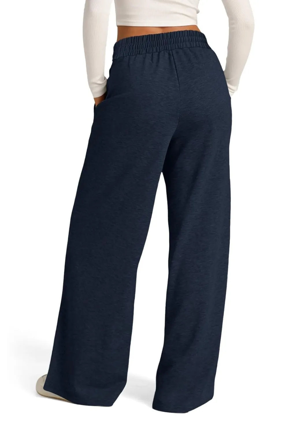 Drawstring Elastic Waist Wide Leg Pants – Trendsi | ClozArt