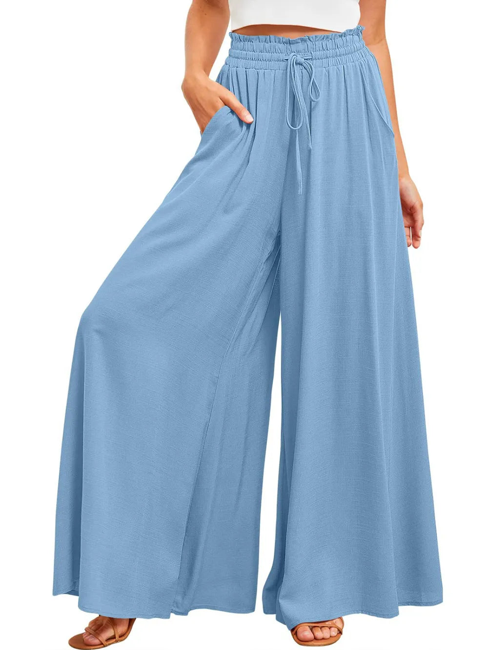 Wide Leg Pants with Pockets – Trendsi | ClozArt