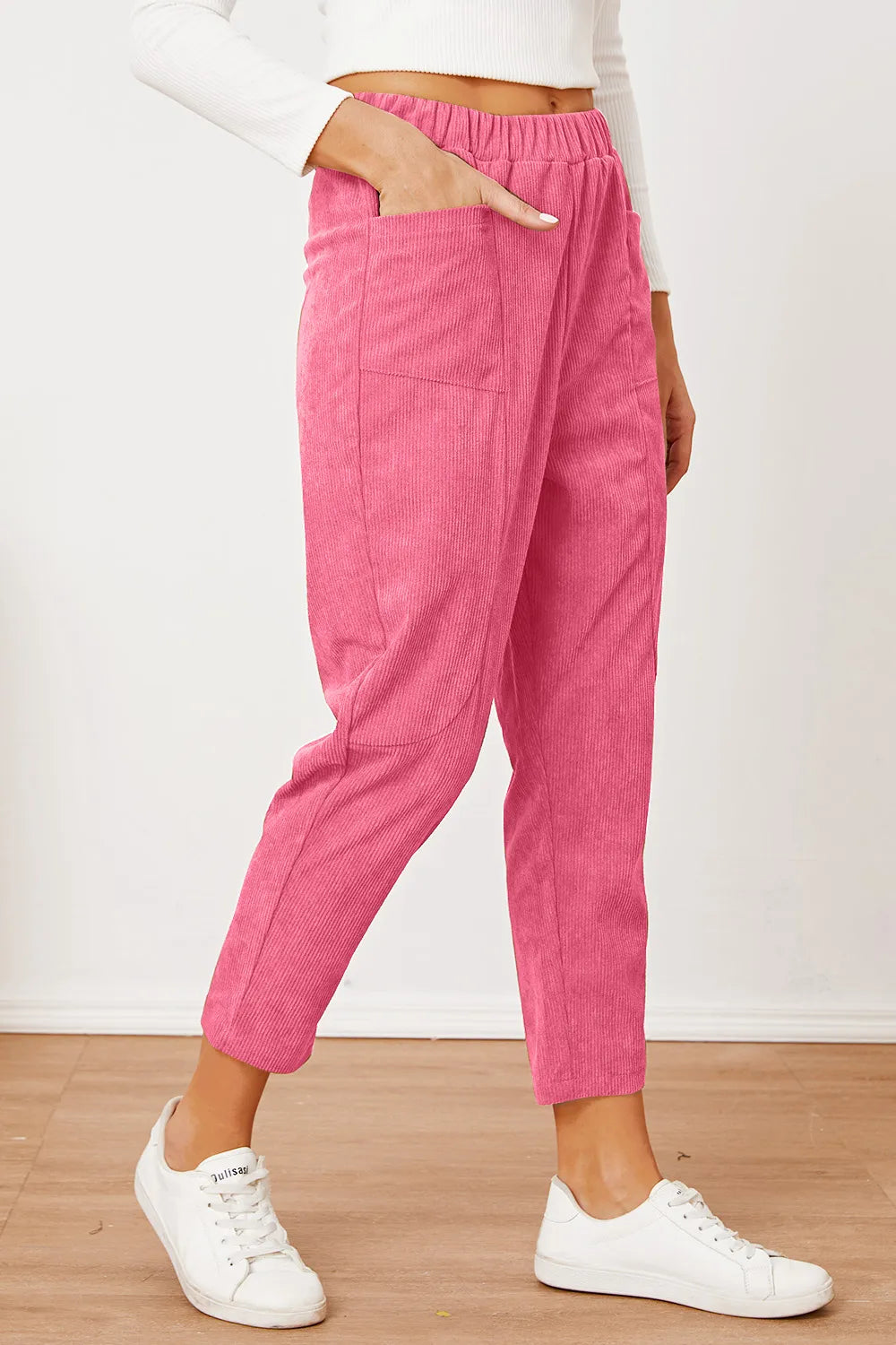Pocketed Elastic Waist Pants – Trendsi | ClozArt