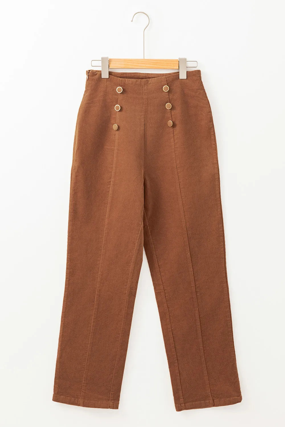 Decorative Button Straight Leg Pants – Trendsi | ClozArt