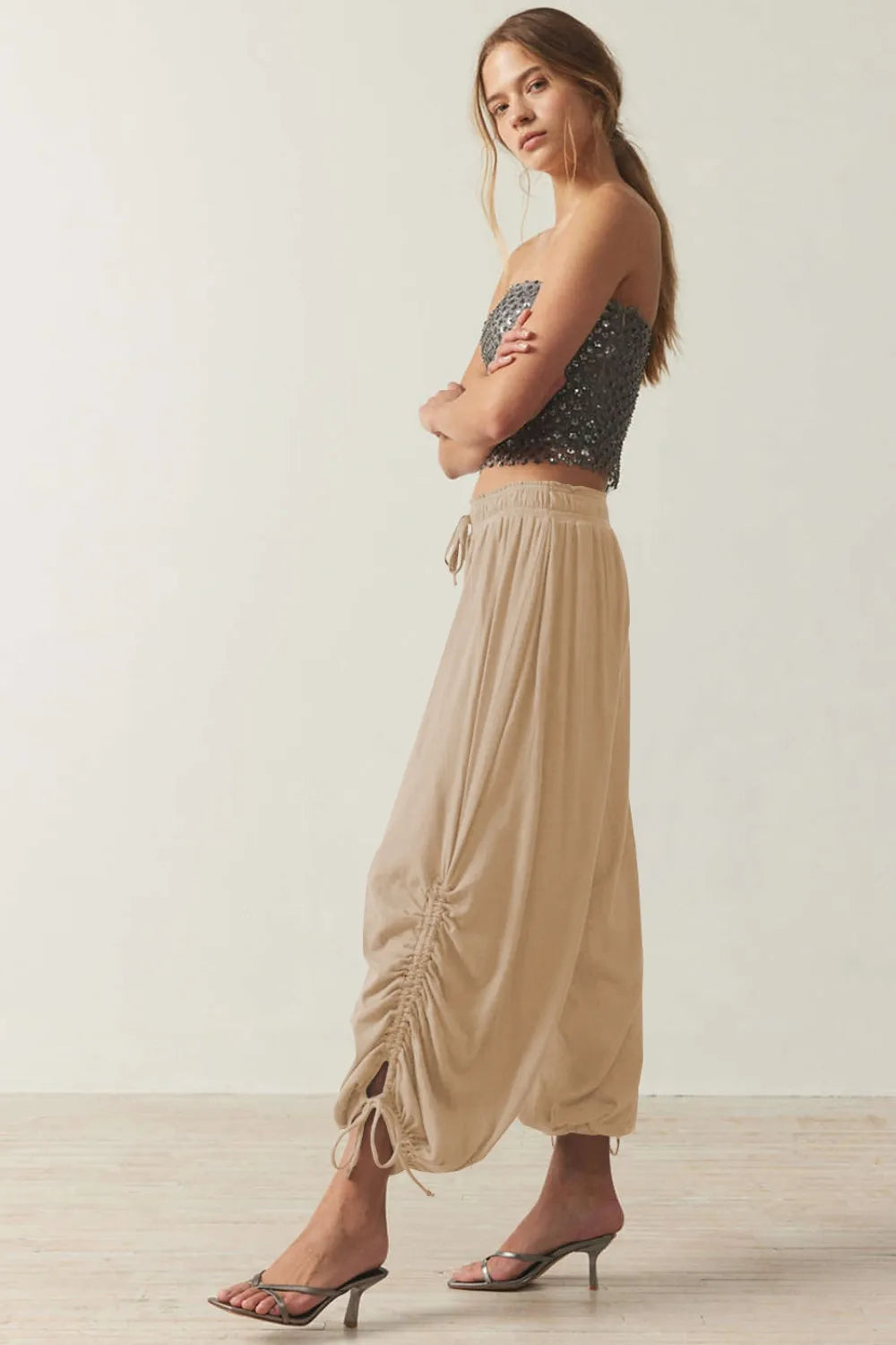 Drawstring Ruched Pants – Trendsi | ClozArt
