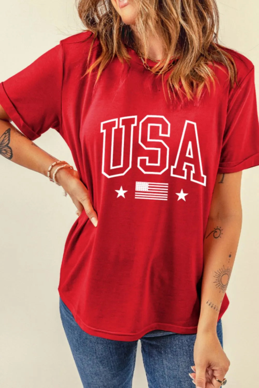 USA American Flag Crewneck T Shirt – Trendsi | ClozArt