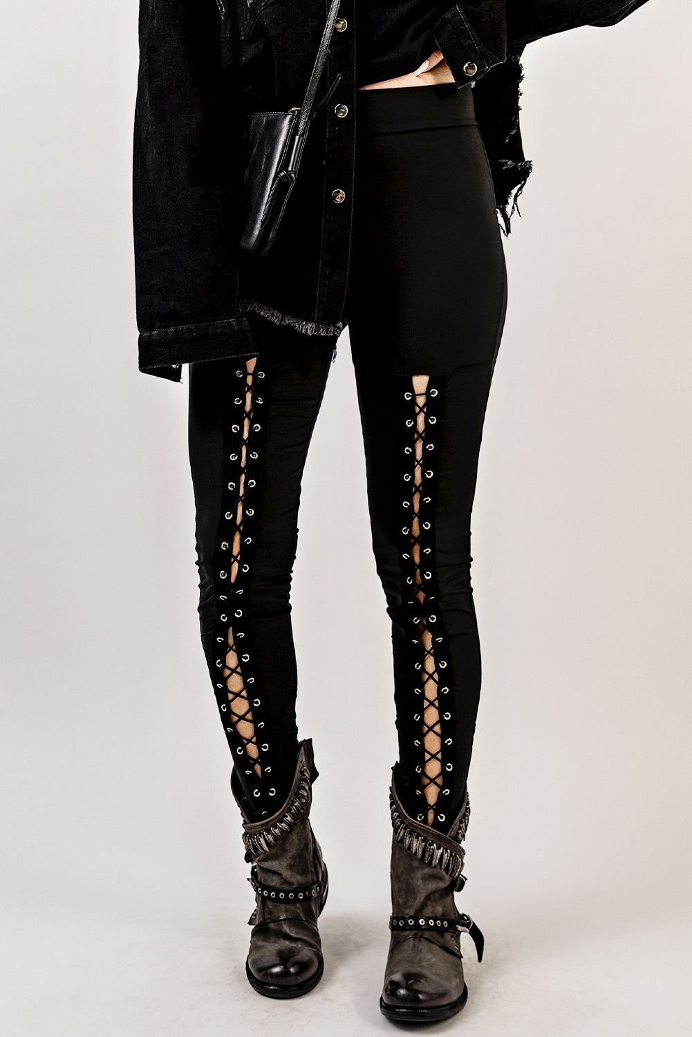Grommet Lace Up Leggings – Trendsi | ClozArt