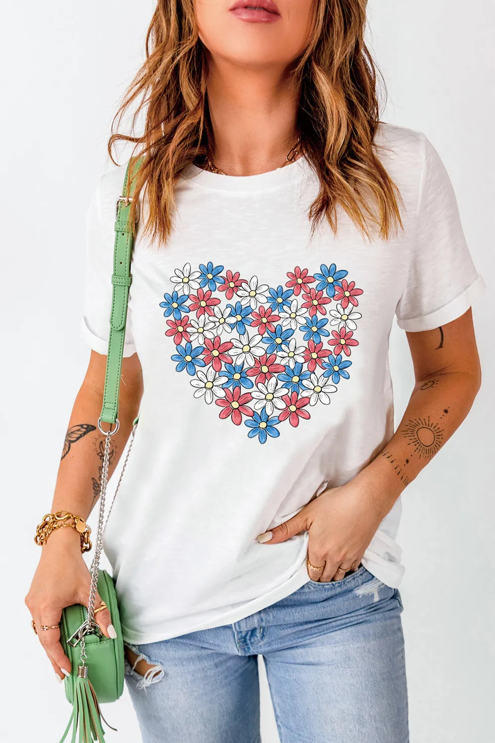 Flower Graphic Round Neck Short Sleeve T-Shirt – Trendsi | ClozArt