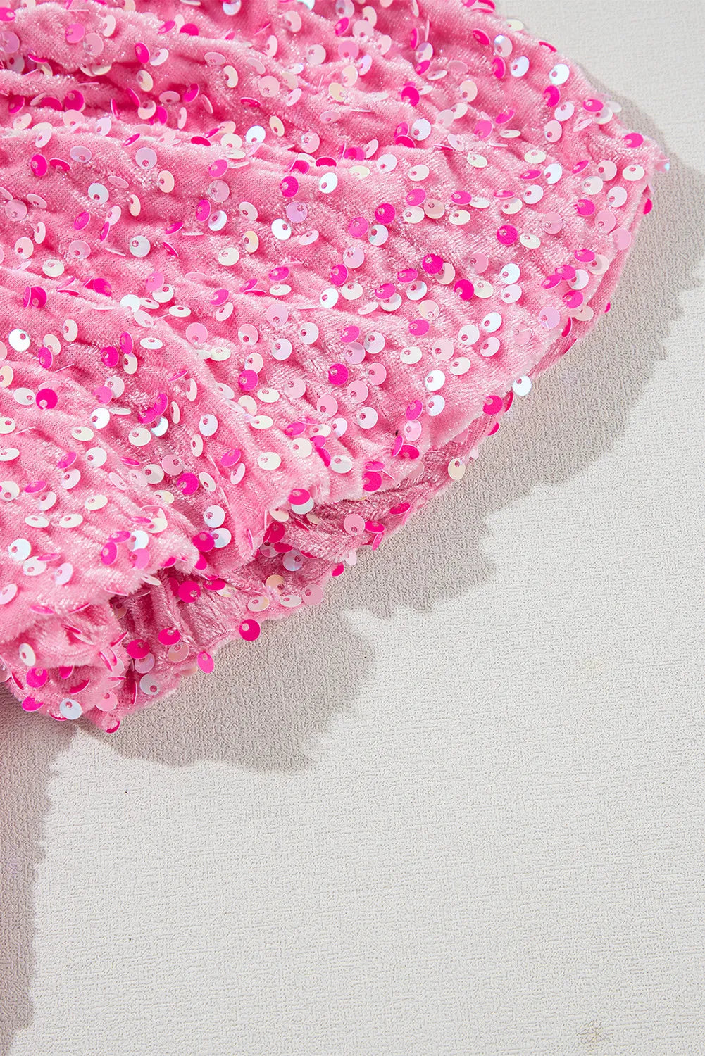 Sequin Single Shoulder Short Sleeve Mini Dress – Trendsi | ClozArt