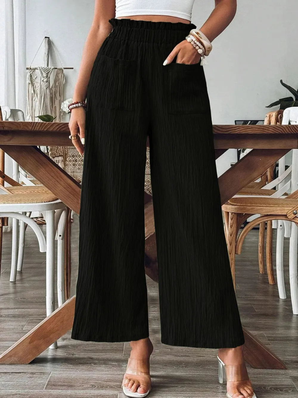 Frill Wide Leg Pants – Trendsi | ClozArt