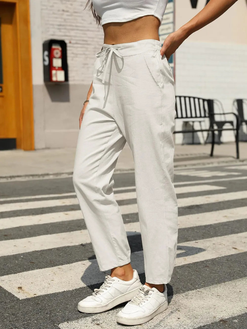 Elastic Waist Tapered Pants – Trendsi | ClozArt