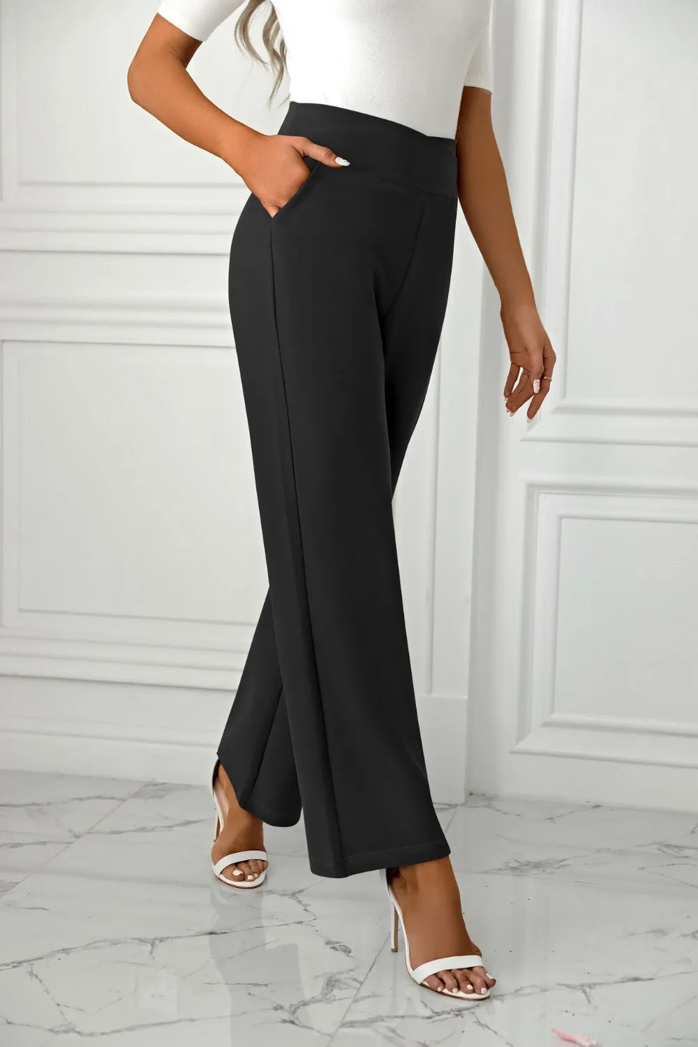 High Waist Straight Leg Pants – Trendsi | ClozArt