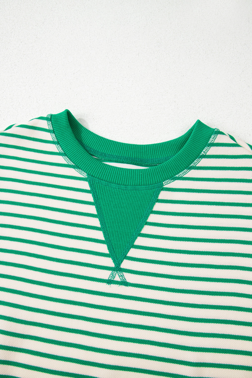 Sachet Pink Striped Ruffle Sleeve Round Neck Top – Shewin | ClozArt
