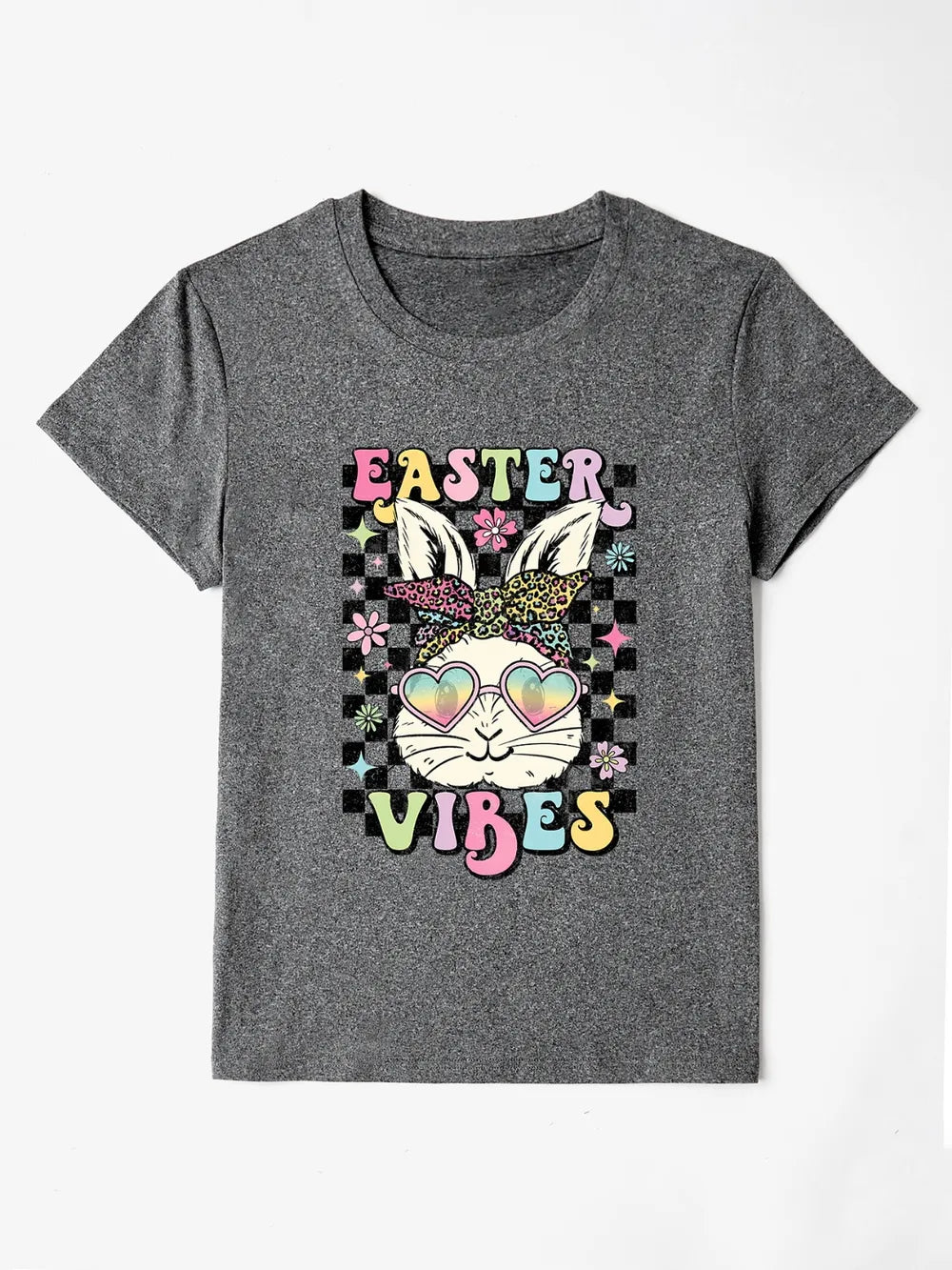 EASTER VIBES Round Neck Short Sleeve T-Shirt – Trendsi | ClozArt