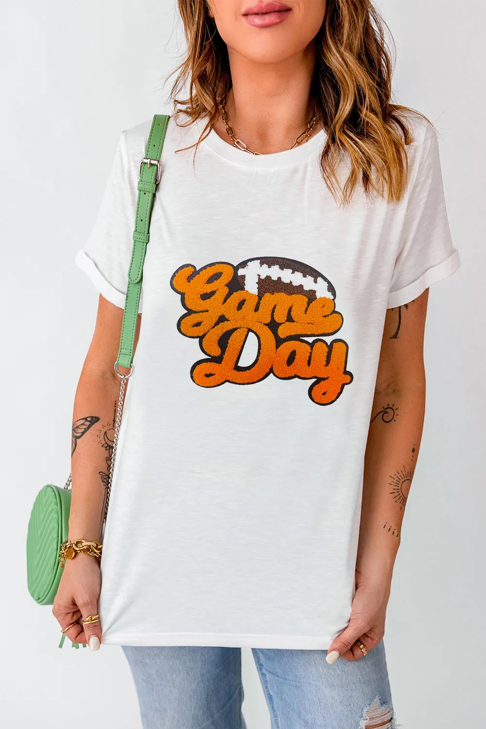 GAME DAY Round Neck Short Sleeve T-Shirt – Trendsi | ClozArt