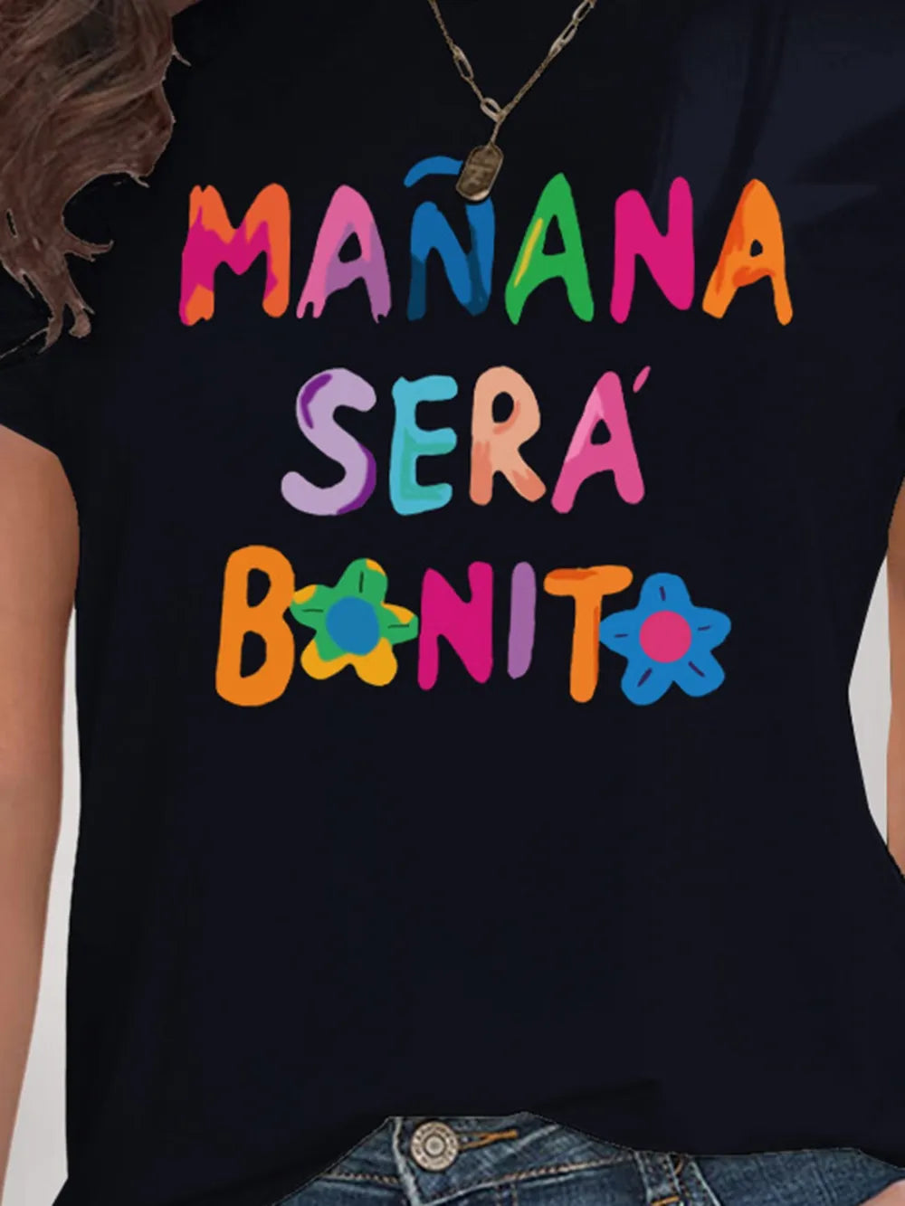 Letter Graphic Round Neck Short Sleeve T-Shirt – Trendsi | ClozArt