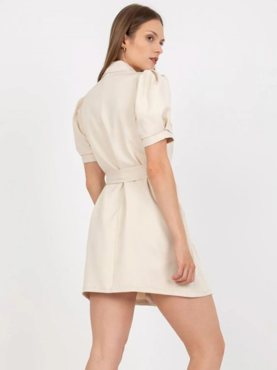 Tie Waist Short Sleeve Blazer Dress – Trendsi | ClozArt