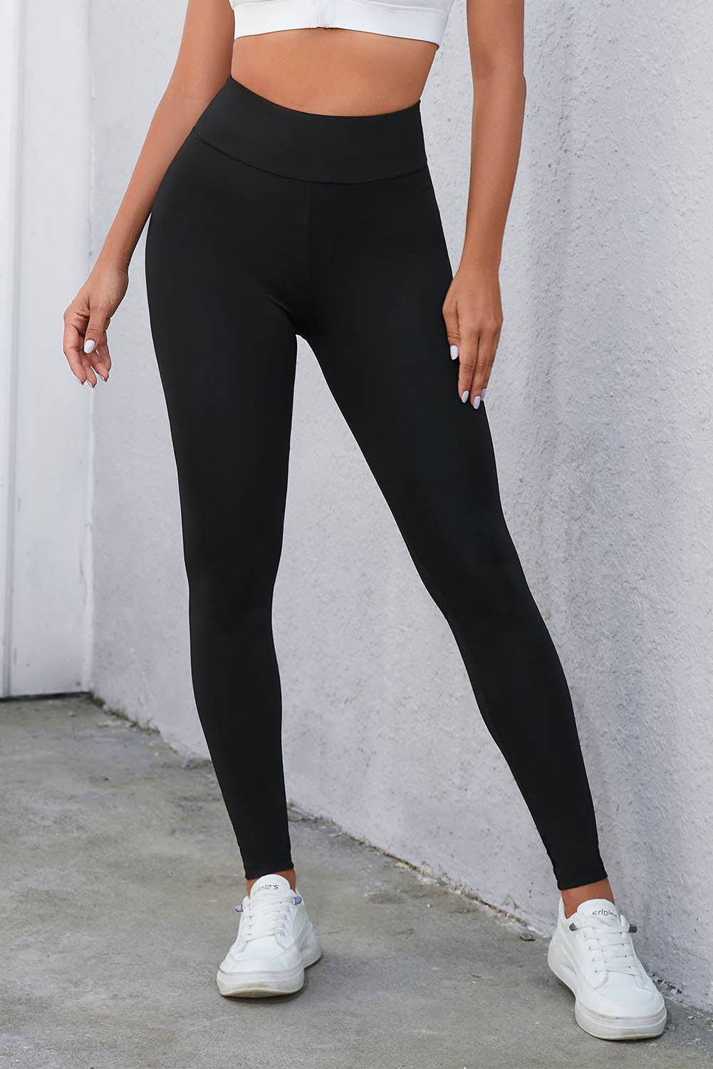 Crisscross Detail Wide Waistband Leggings – Trendsi | ClozArt