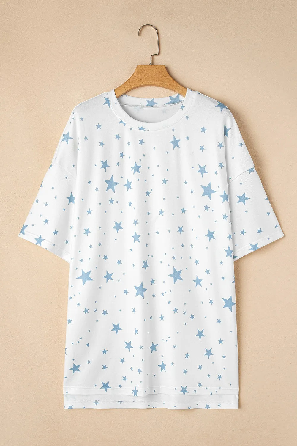 Stars Print Drop Shoulder Oversized T Shirt with Slits – Trendsi | ClozArt