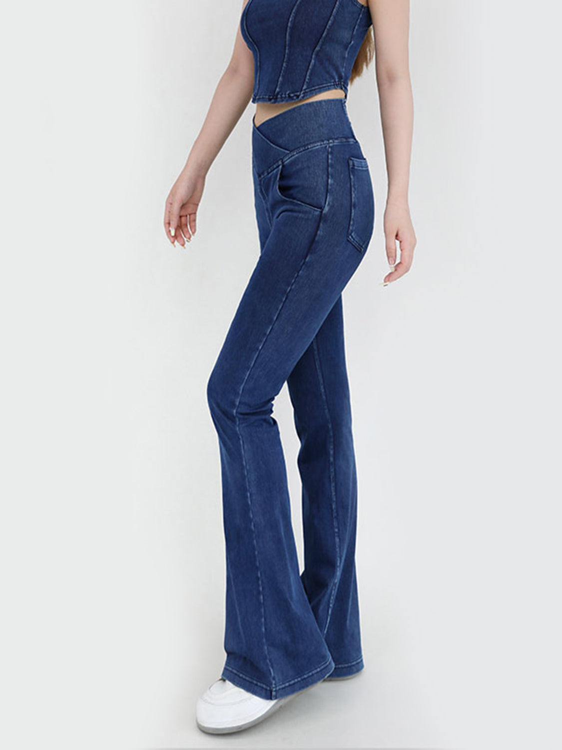 Wide Waistband Bootcut Jeans with Pockets – Trendsi | ClozArt