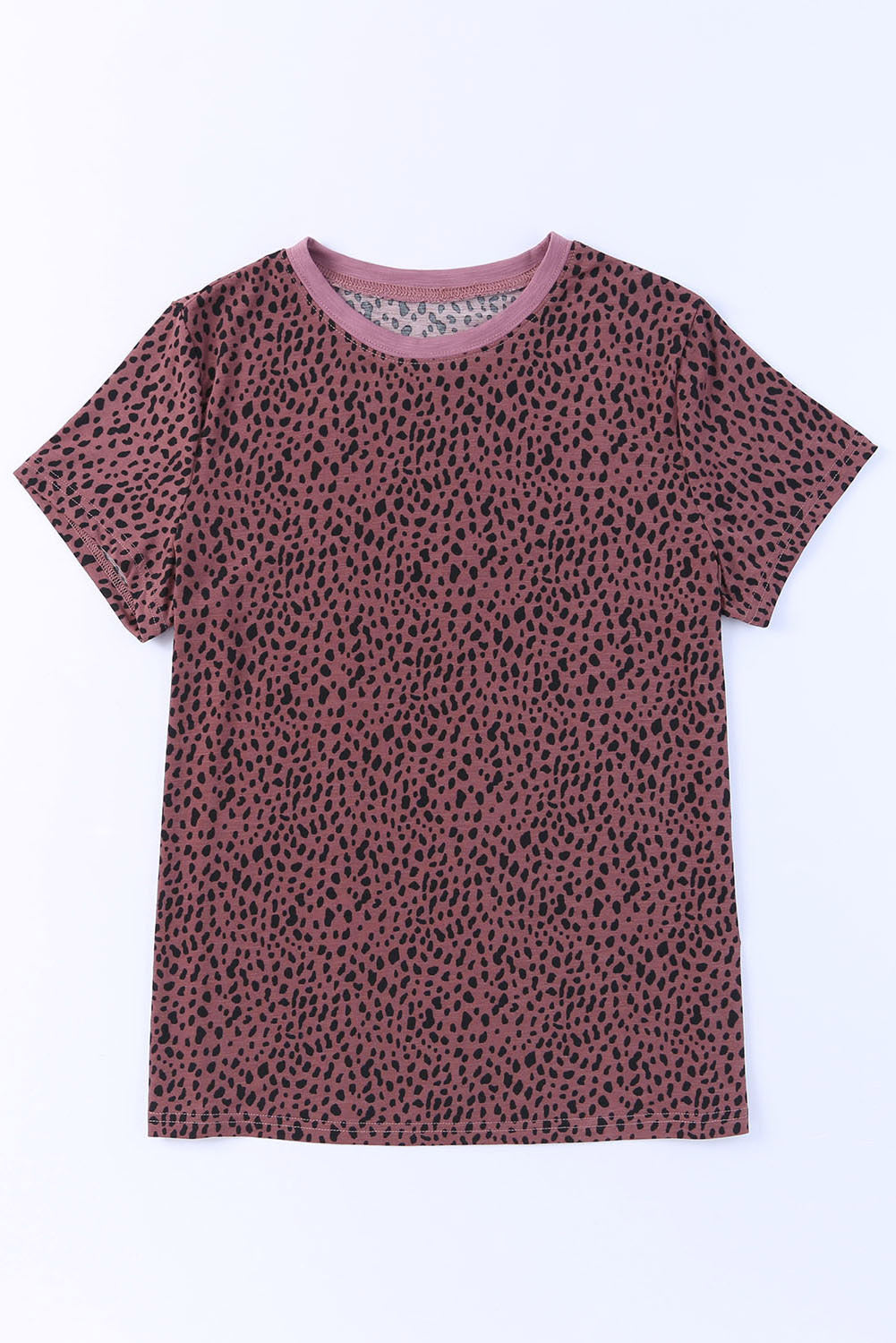 Grey Cheetah Print Casual Crew Neck T Shirt – Shewin | ClozArt