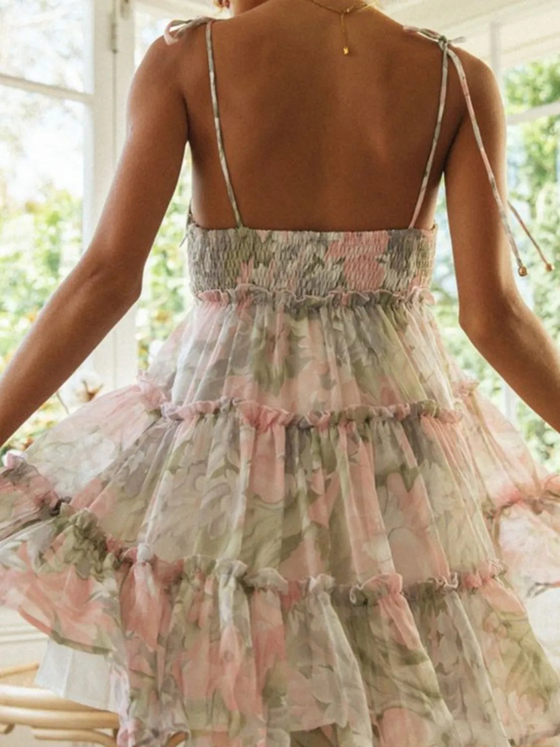 Frill Printed Square Neck Mini Cami Dress – Trendsi | ClozArt