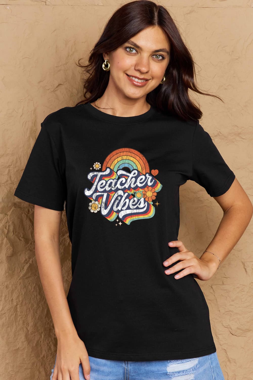 Simply Love Full Size TEACHER VIBES Graphic Cotton T-Shirt – Trendsi | ClozArt