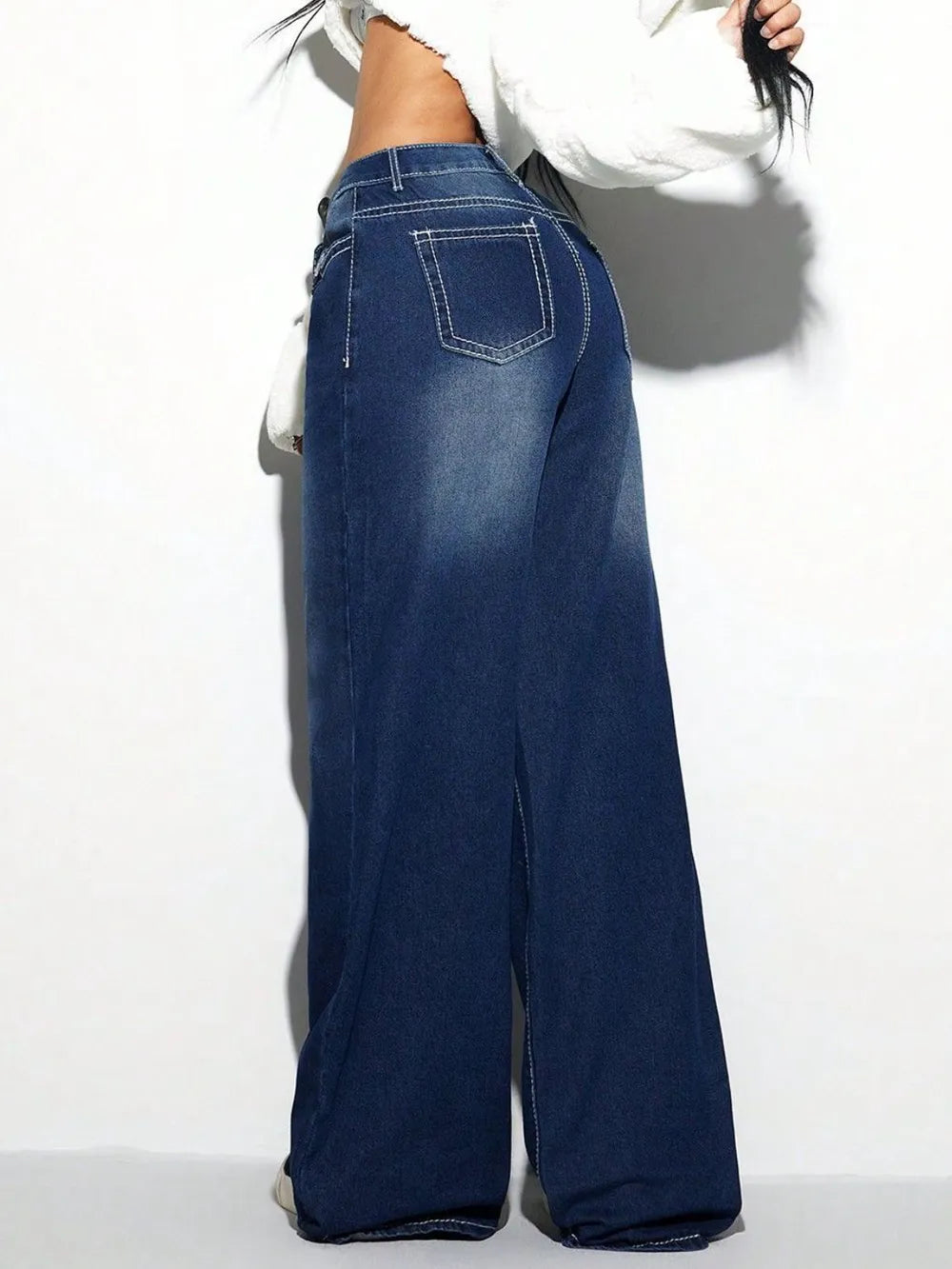 Cross Wide Leg Jeans – Trendsi | ClozArt