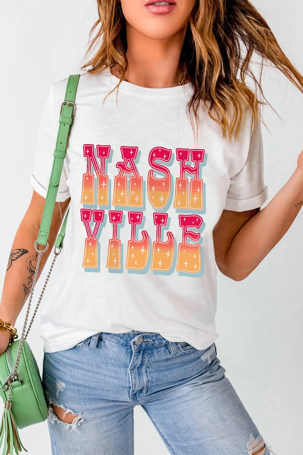 Letter Graphic Round Neck Short Sleeve T-Shirt – Trendsi | ClozArt