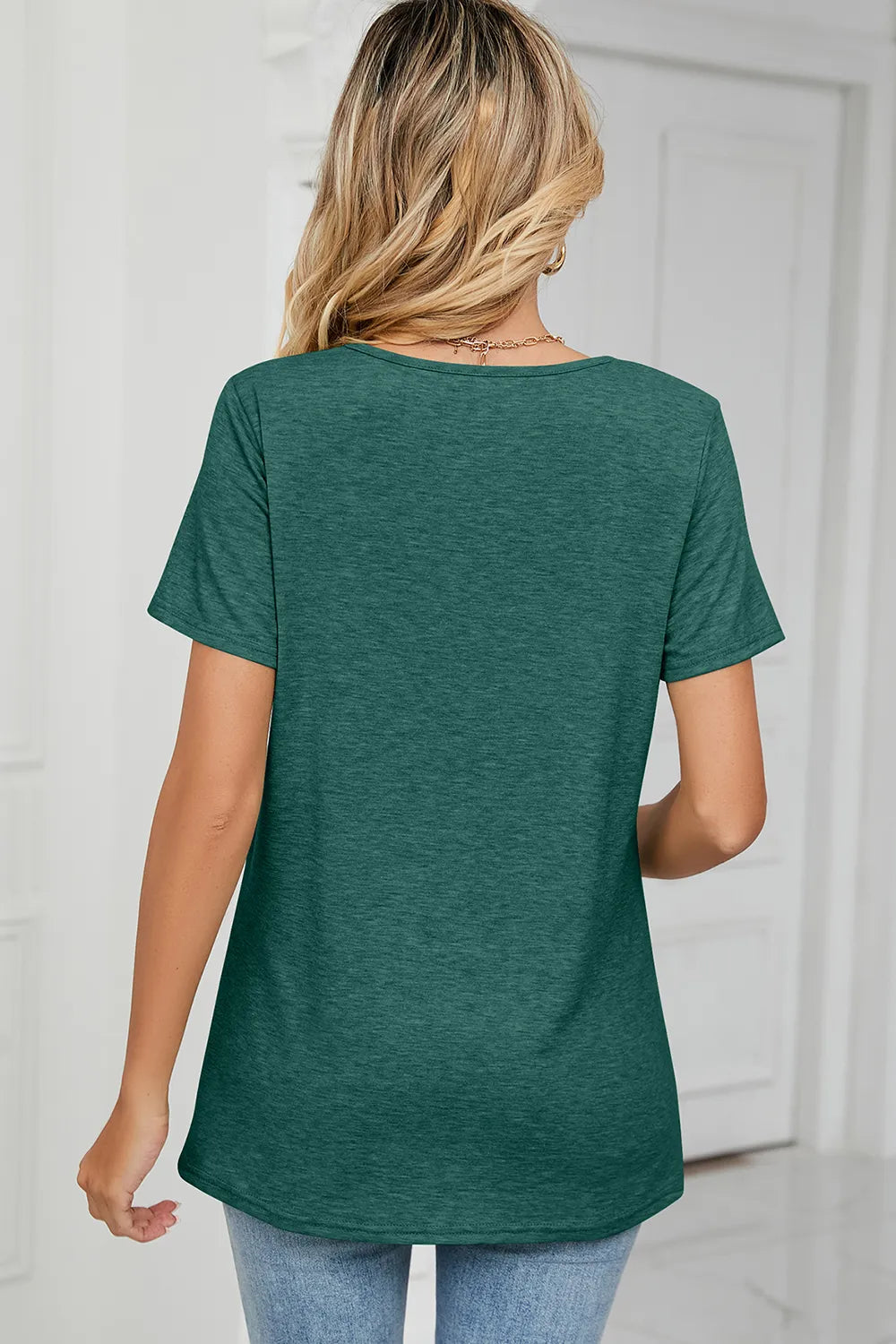 Ruched Heathered Short Sleeve T-Shirt – Trendsi | ClozArt