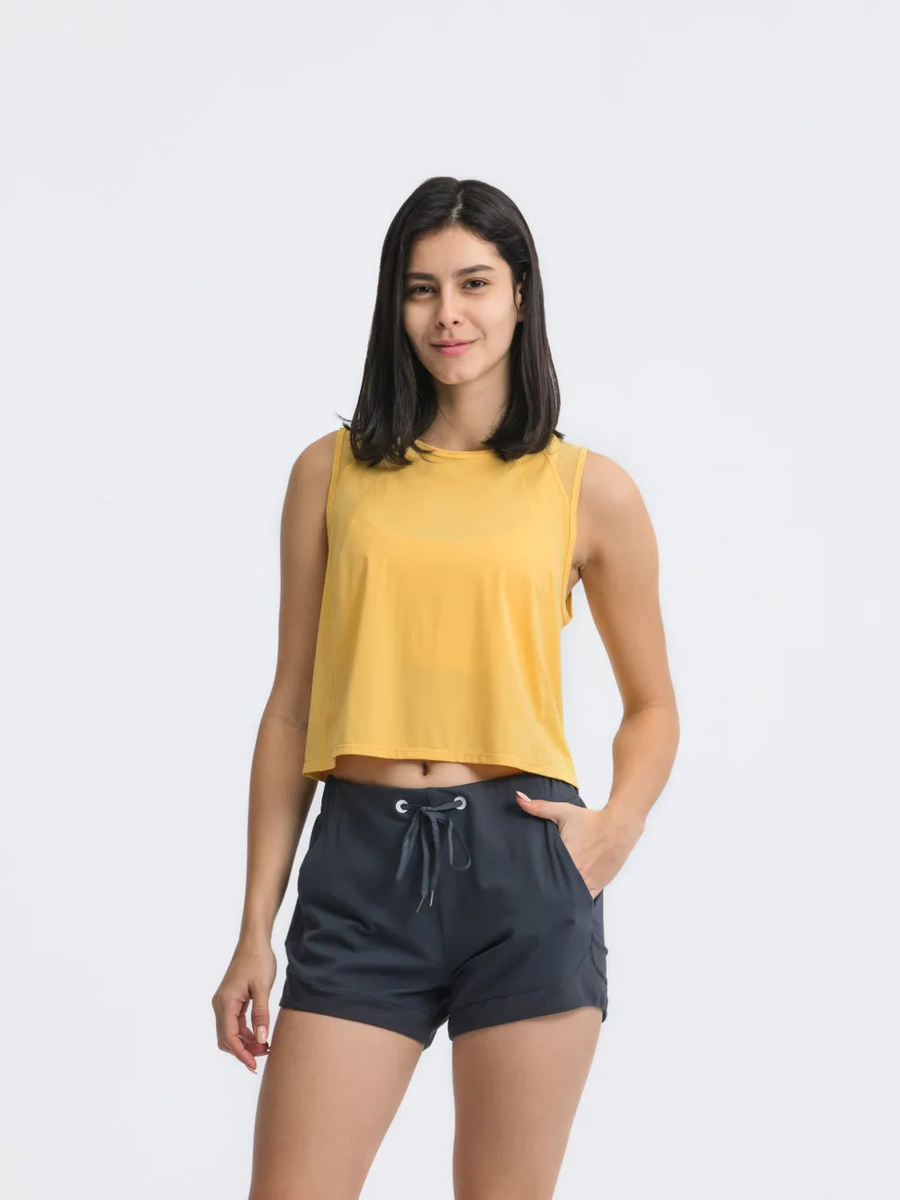 Millennia Round Neck Cropped Active Tank – Trendsi | ClozArt