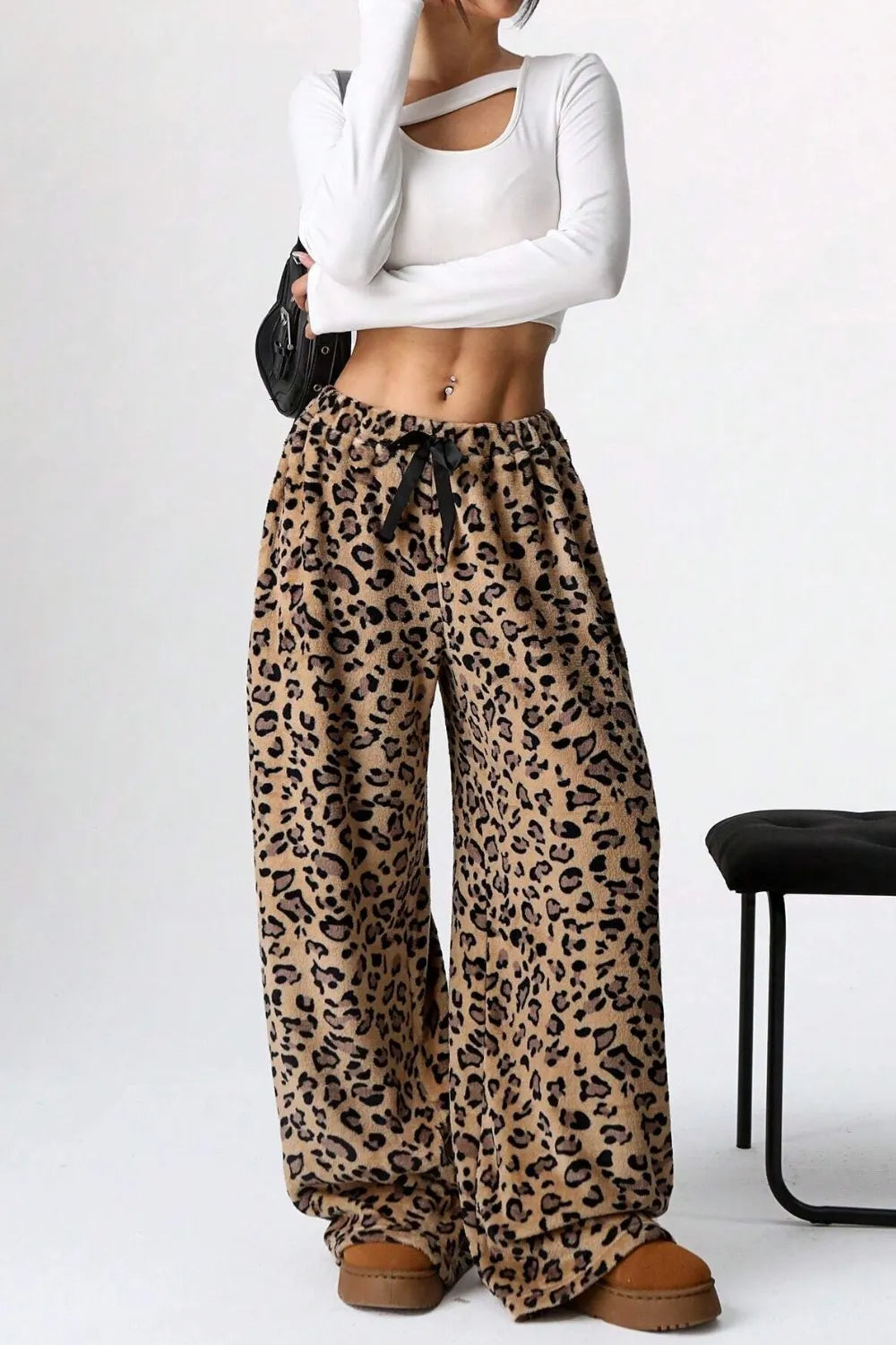 Leopard Wide Leg Pants – Trendsi | ClozArt