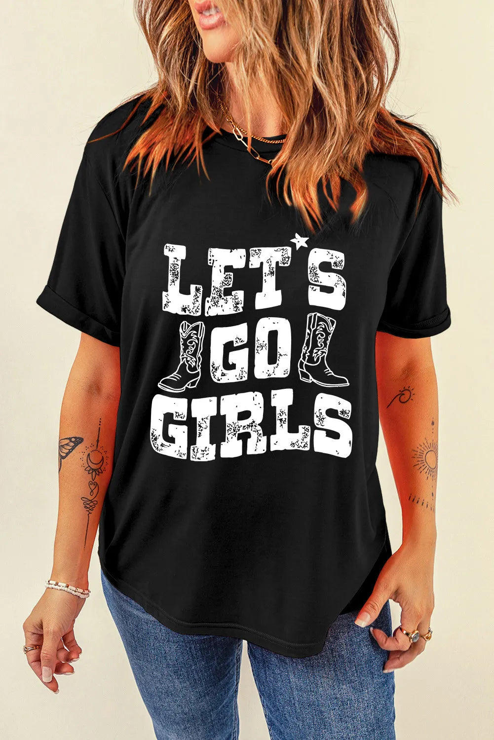 Letter Graphic Round Neck Short Sleeve T-Shirt – Trendsi | ClozArt