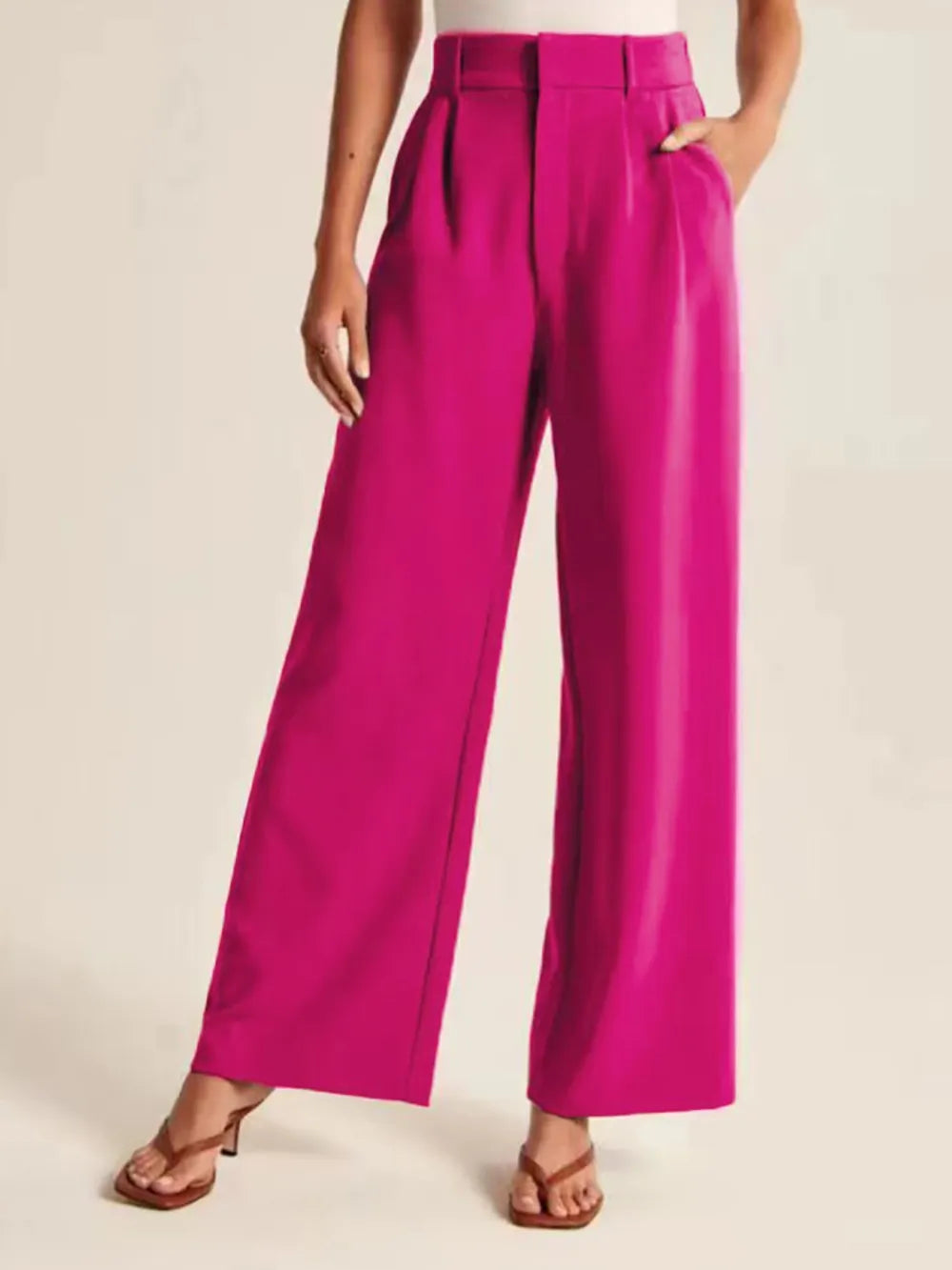 High Waist Wide Leg Pants – Trendsi | ClozArt