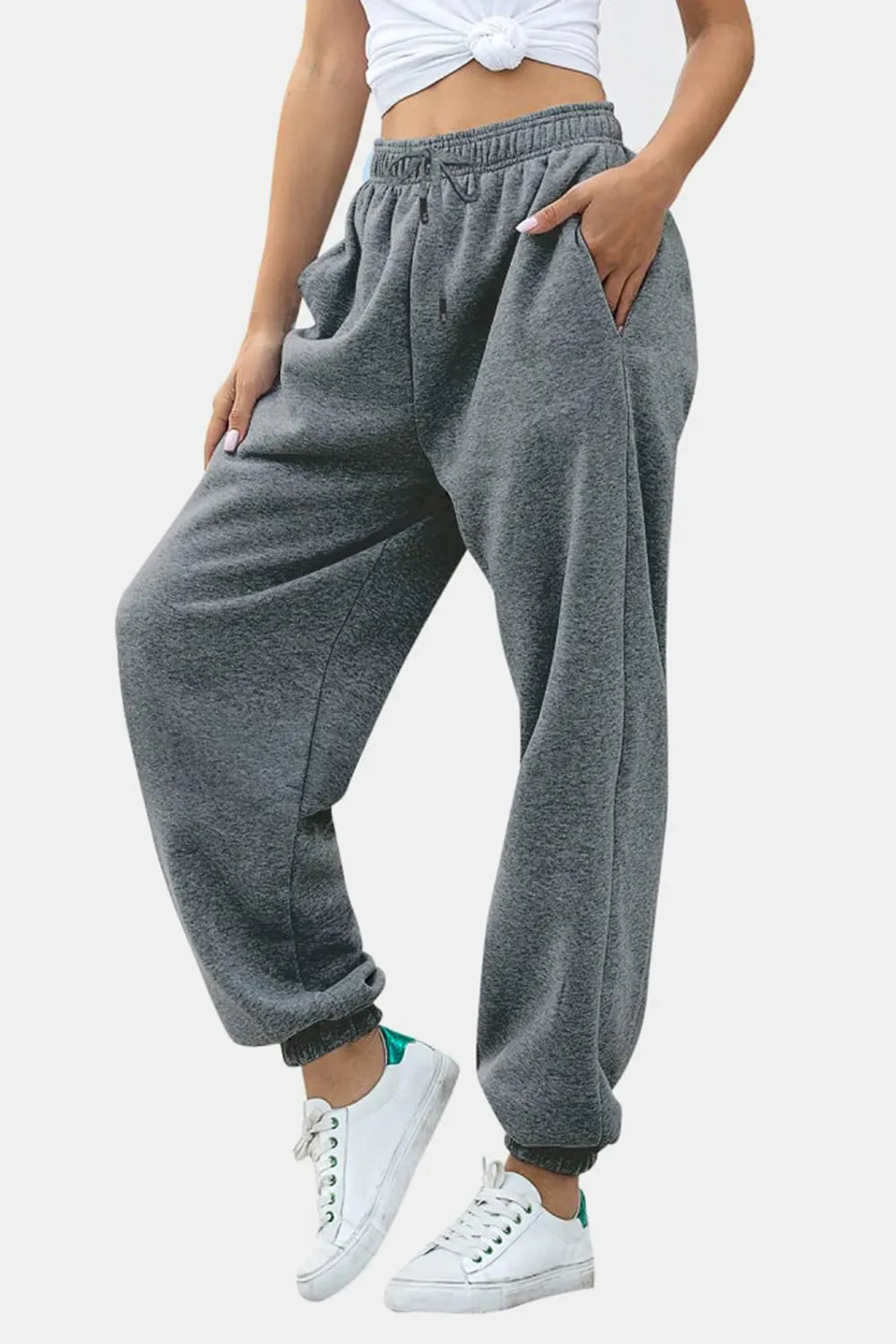 Elastic Waist Joggers with Pockets – Trendsi | ClozArt