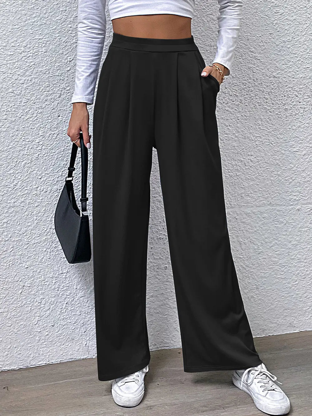 Perfee High Waist Straight Pants – Trendsi | ClozArt
