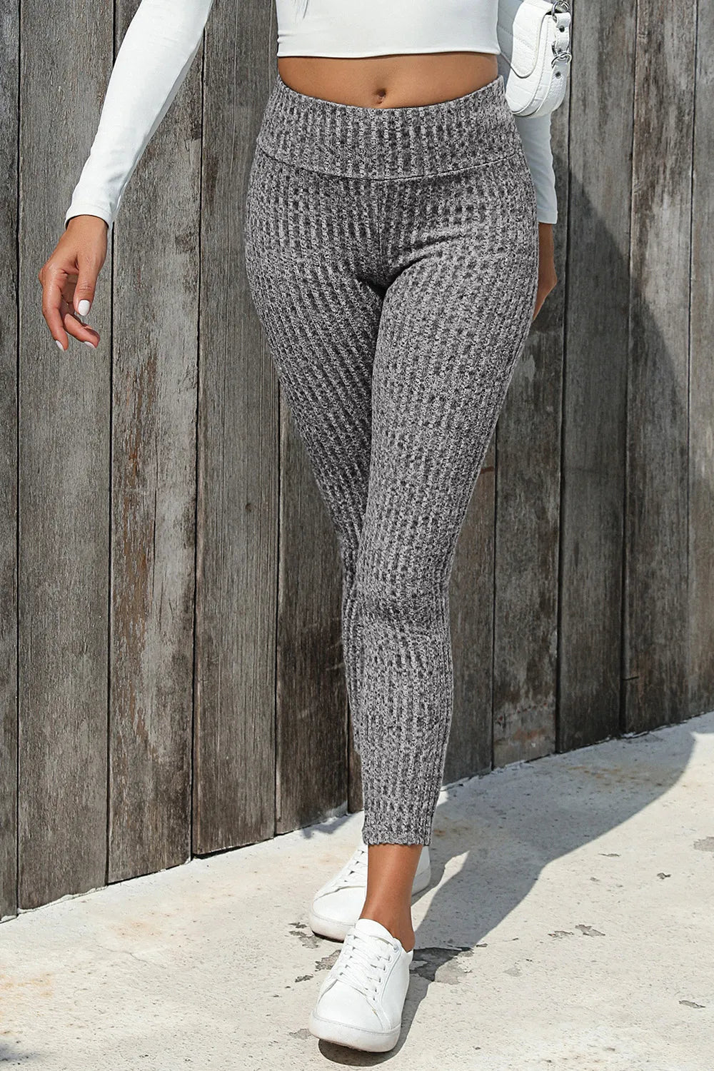 Ribbed High Waist Leggings – Trendsi | ClozArt