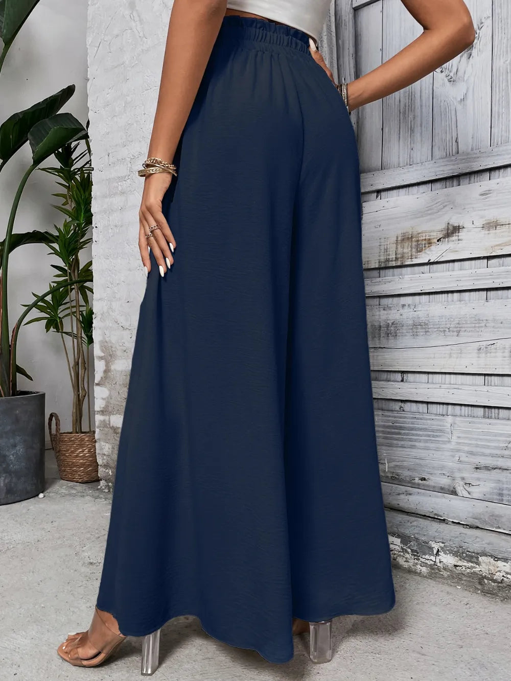 Honey Tied High Waist Wide Leg Pants – Trendsi | ClozArt