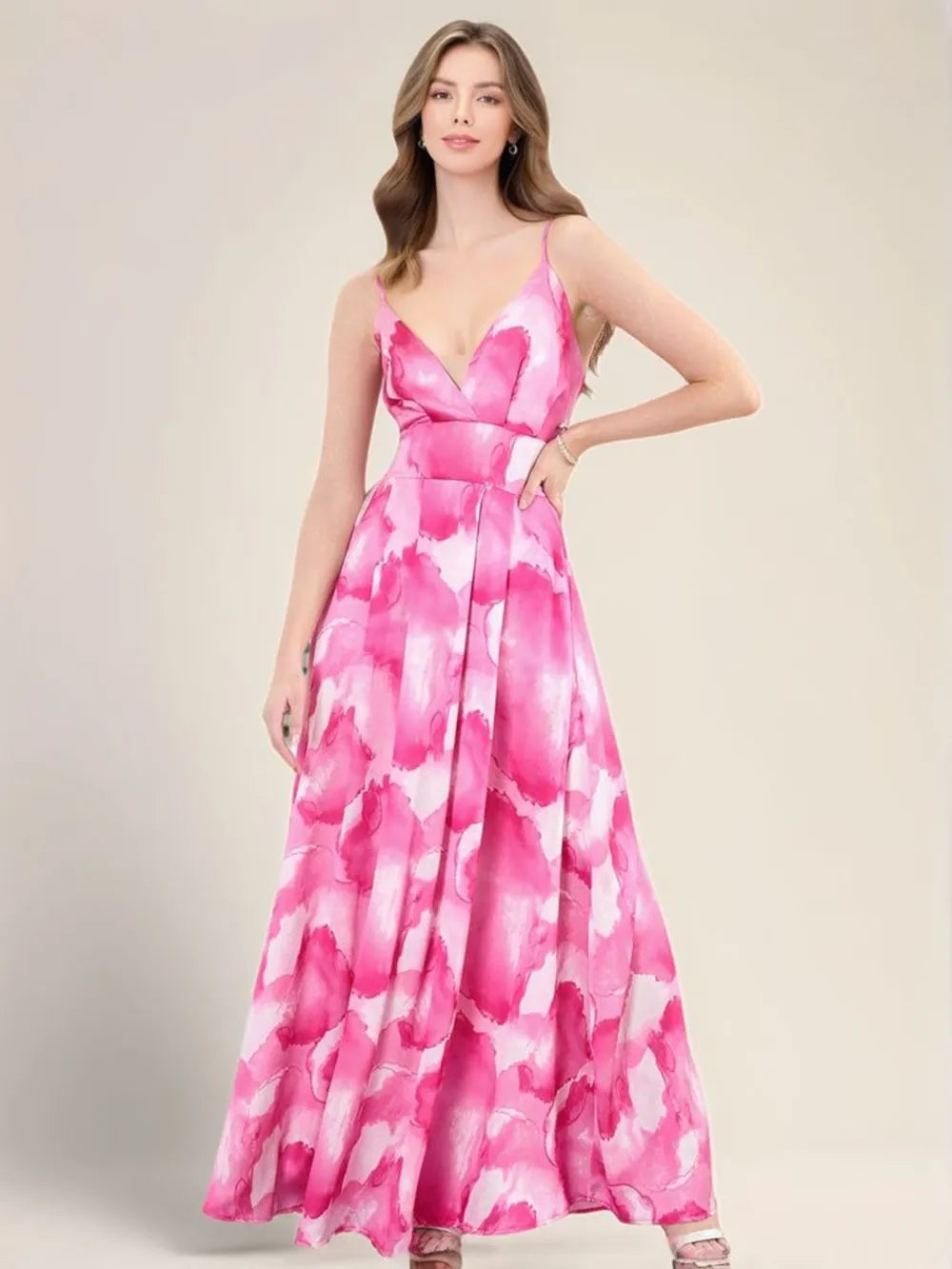 Smocked Back Tie-Dye Maxi Cami Dress – Trendsi | ClozArt