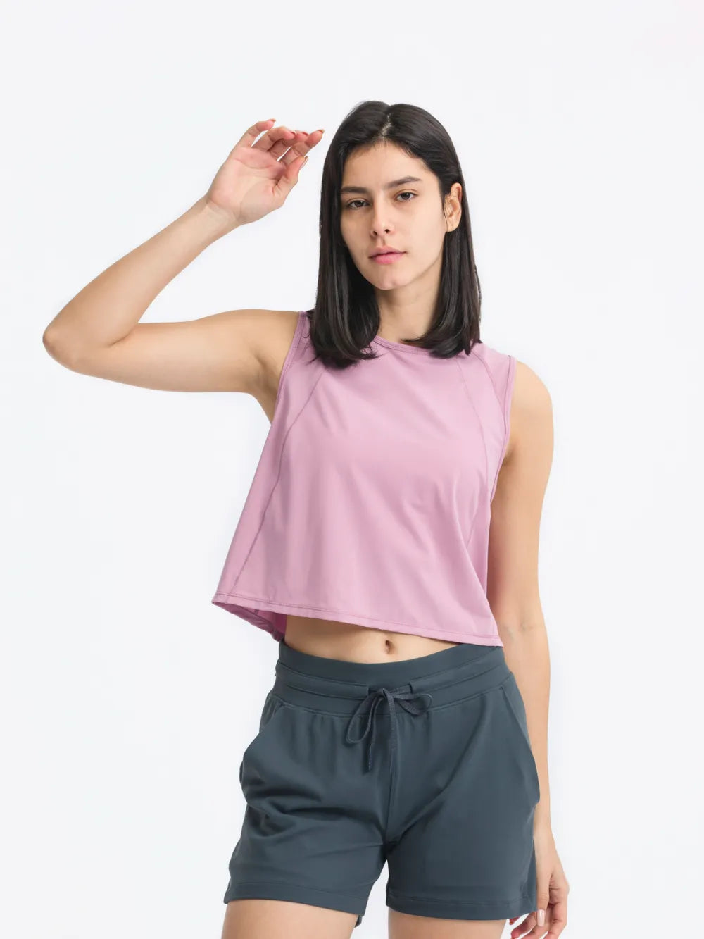 Millennia Round Neck Cropped Active Tank – Trendsi | ClozArt