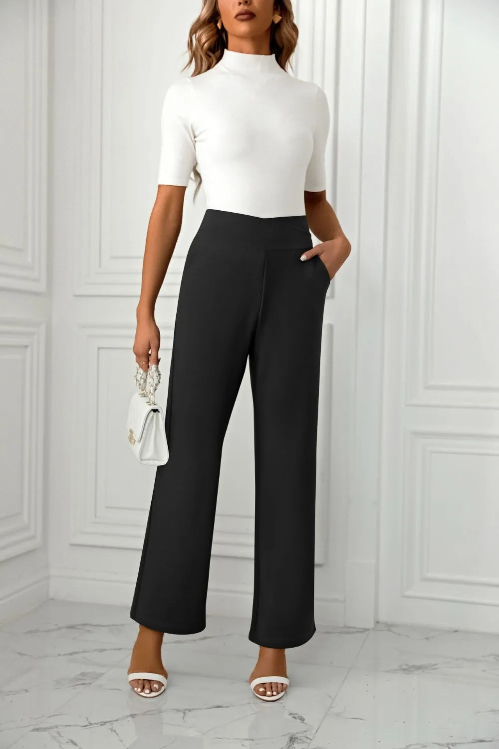 High Waist Straight Leg Pants – Trendsi | ClozArt