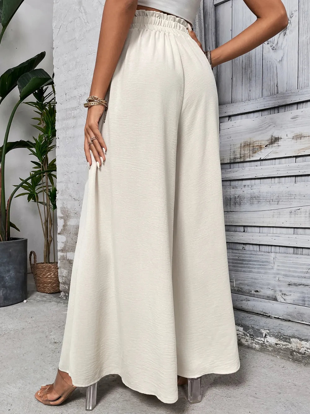 Honey Tied High Waist Wide Leg Pants – Trendsi | ClozArt