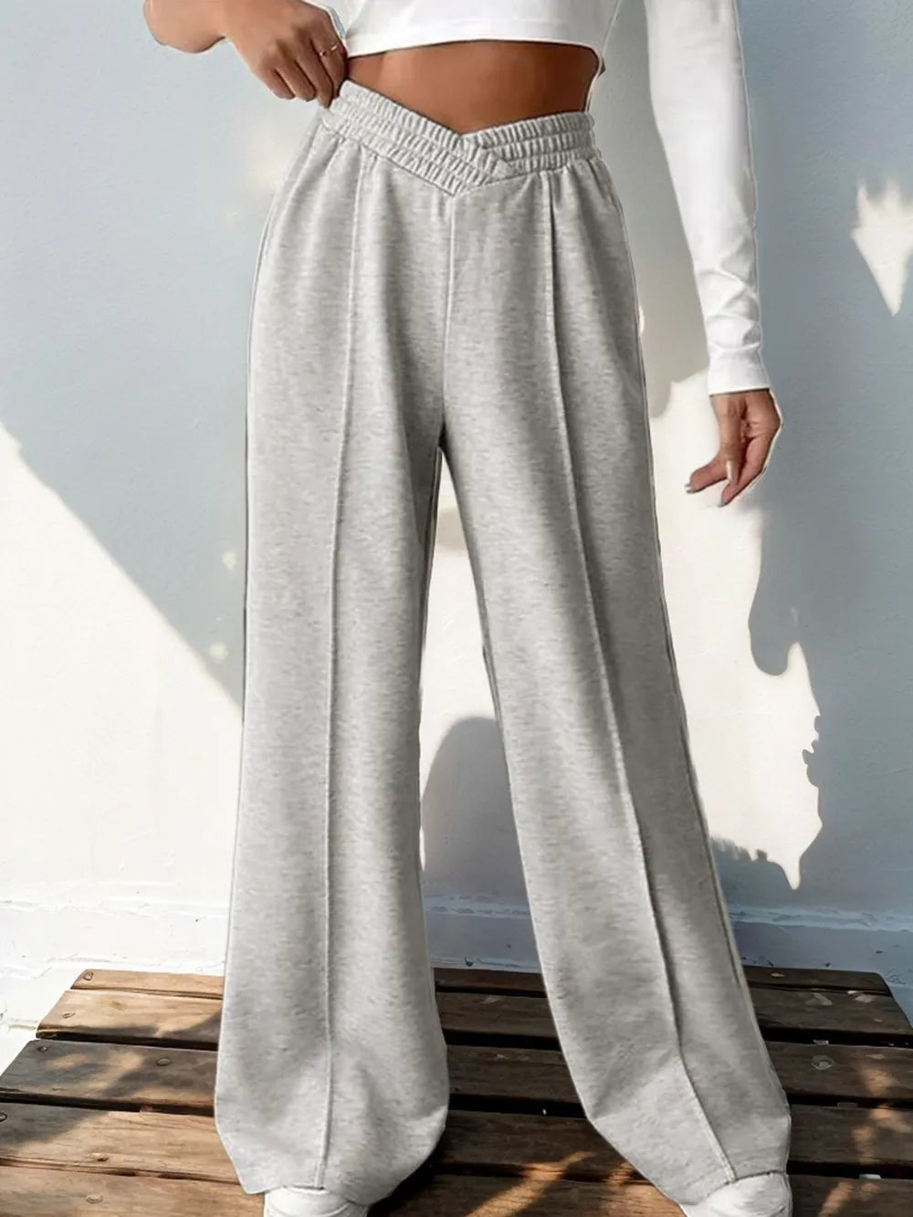Perfee Elastic Waist Wide Leg Pants – Trendsi | ClozArt