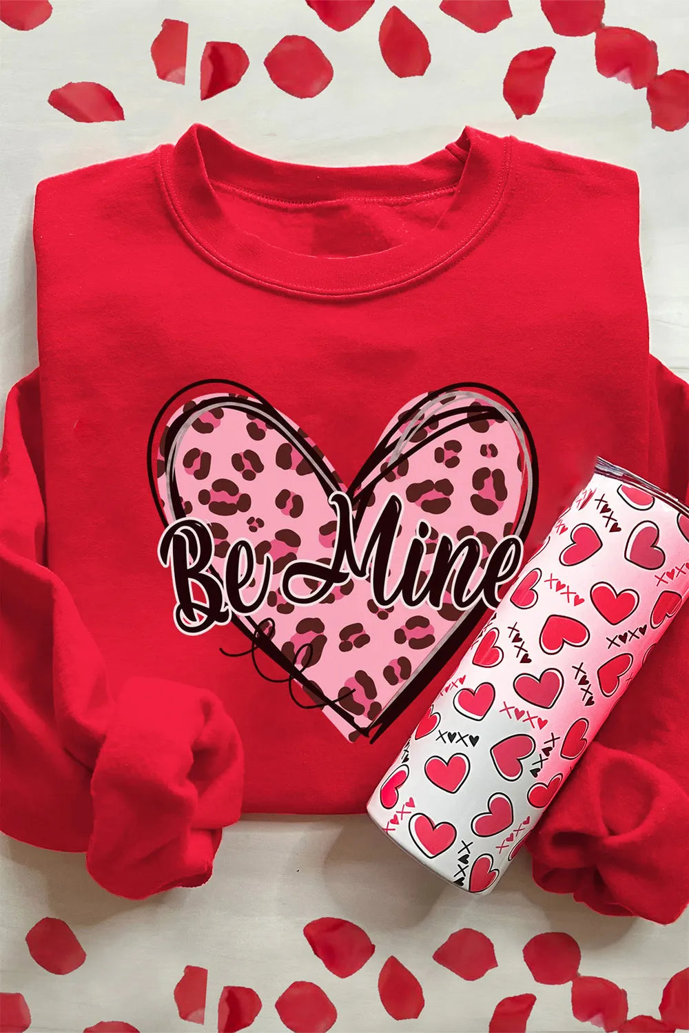 Valentine's Day BE MINE Heart Long Sleeve Sweatshirt – Trendsi | ClozArt