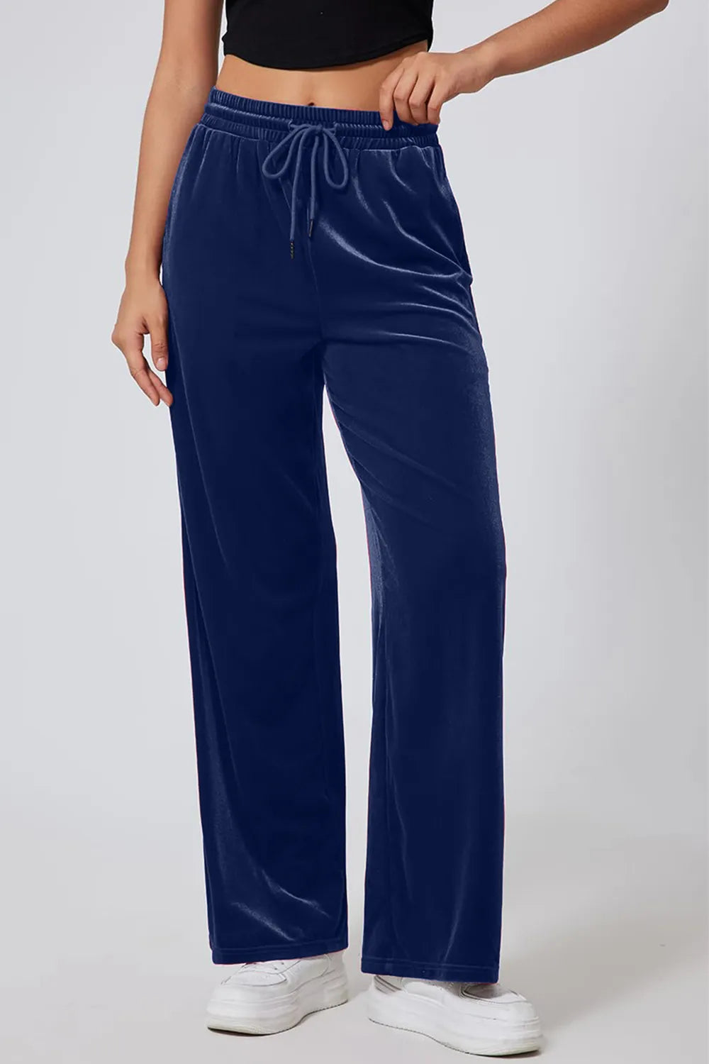 Drawstring Elastic Waist Straight Leg Pants – Trendsi | ClozArt