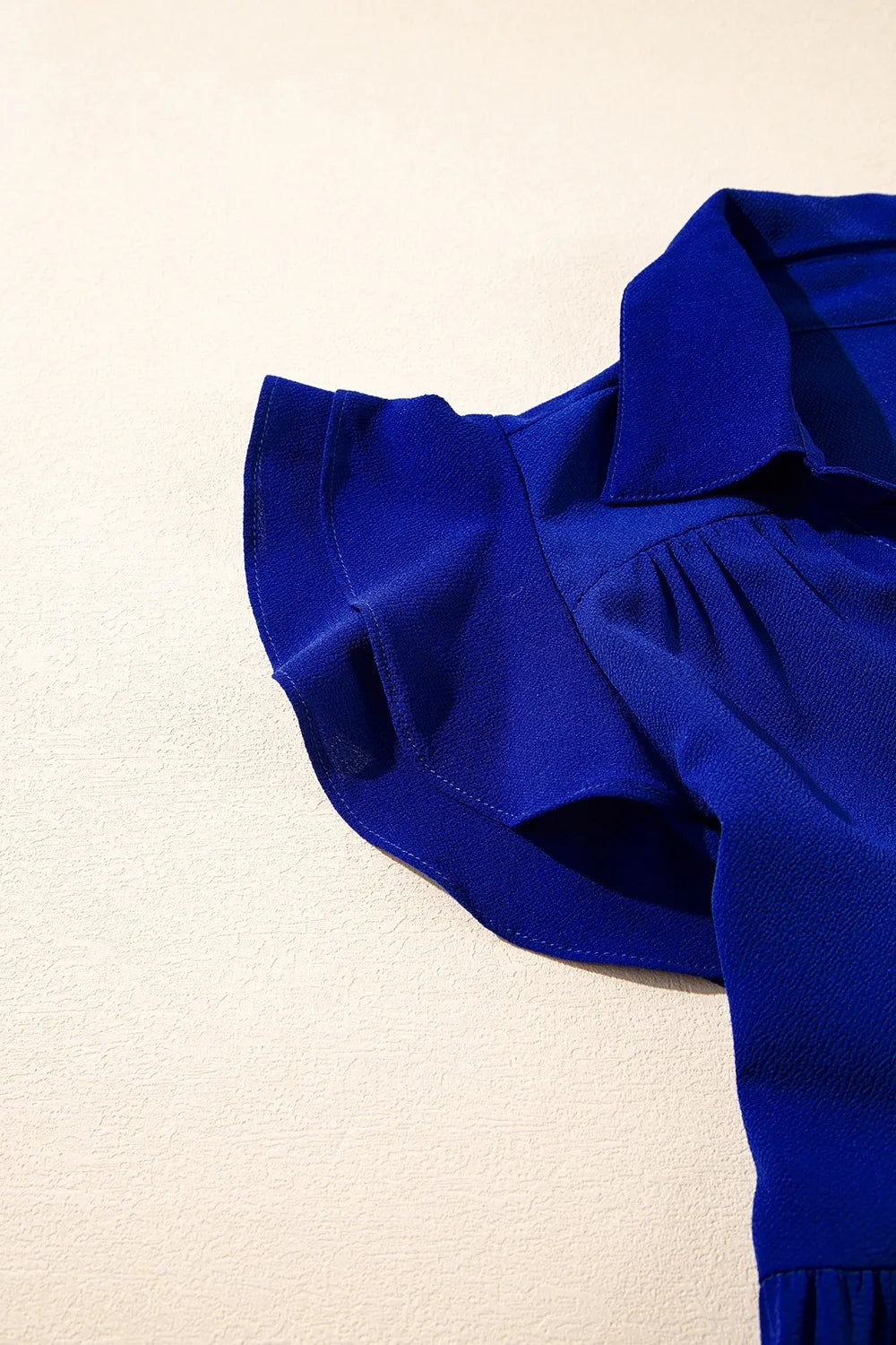 Ruffled Short Sleeve Collared V Neck Tiered Midi Dress – Trendsi | ClozArt